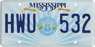 MS license plate HWU532