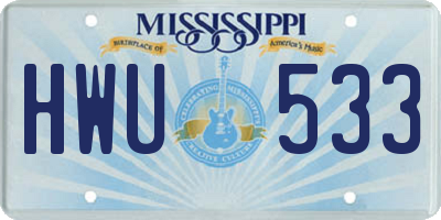 MS license plate HWU533
