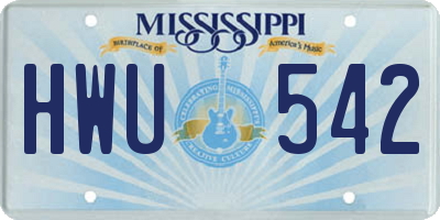 MS license plate HWU542