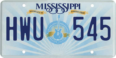MS license plate HWU545