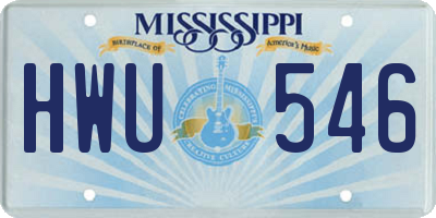 MS license plate HWU546