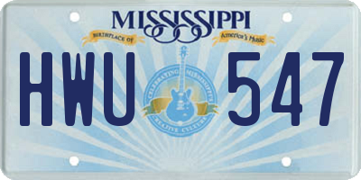 MS license plate HWU547