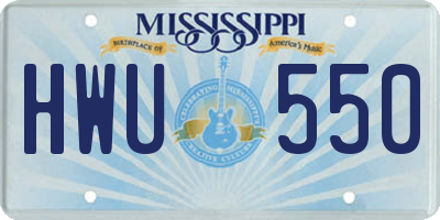 MS license plate HWU550