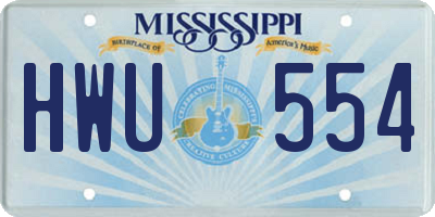 MS license plate HWU554