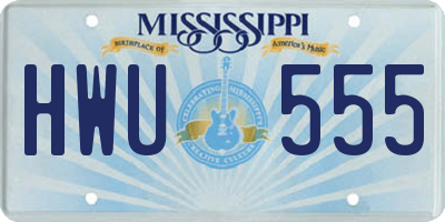 MS license plate HWU555