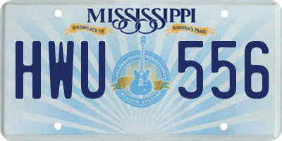 MS license plate HWU556