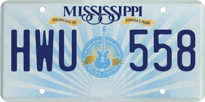 MS license plate HWU558