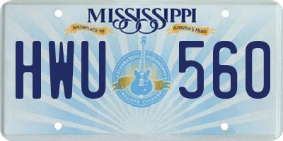 MS license plate HWU560