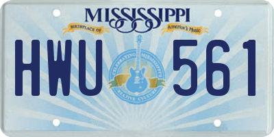 MS license plate HWU561