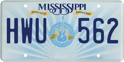 MS license plate HWU562