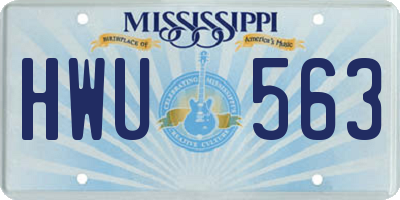 MS license plate HWU563