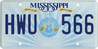 MS license plate HWU566