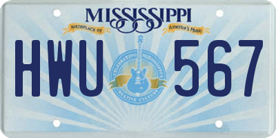 MS license plate HWU567