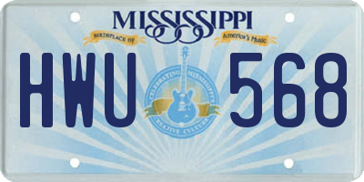 MS license plate HWU568
