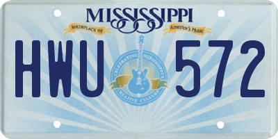 MS license plate HWU572