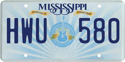 MS license plate HWU580