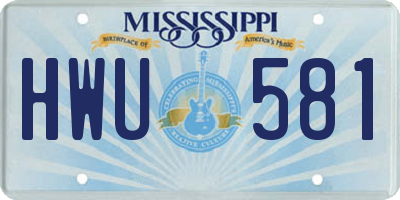 MS license plate HWU581