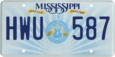 MS license plate HWU587