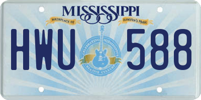 MS license plate HWU588