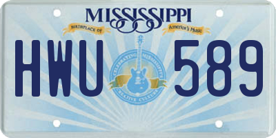 MS license plate HWU589
