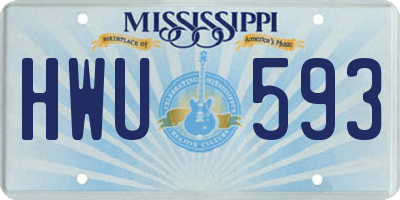 MS license plate HWU593
