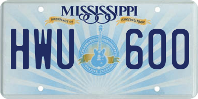 MS license plate HWU600
