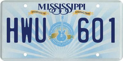MS license plate HWU601