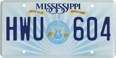 MS license plate HWU604