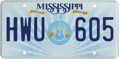 MS license plate HWU605