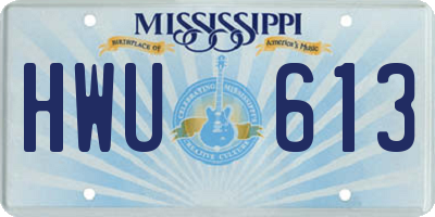 MS license plate HWU613