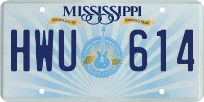 MS license plate HWU614