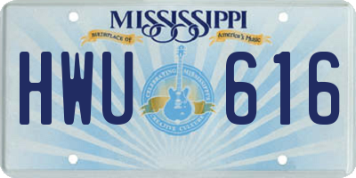MS license plate HWU616