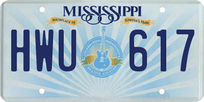 MS license plate HWU617