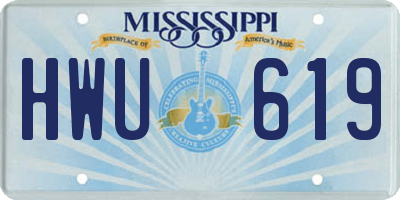 MS license plate HWU619