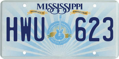 MS license plate HWU623