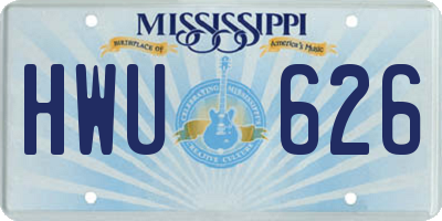 MS license plate HWU626