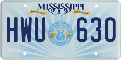 MS license plate HWU630