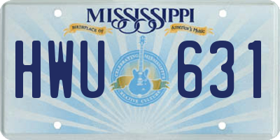 MS license plate HWU631