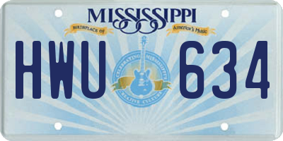 MS license plate HWU634