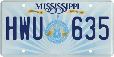 MS license plate HWU635
