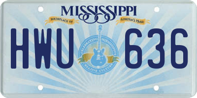 MS license plate HWU636