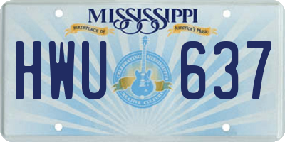 MS license plate HWU637