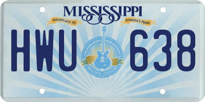 MS license plate HWU638
