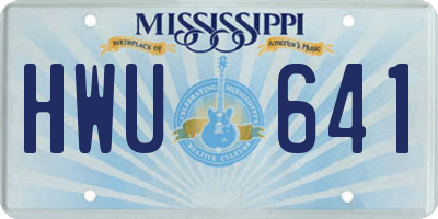 MS license plate HWU641