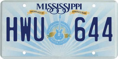 MS license plate HWU644