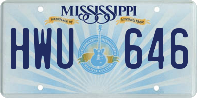MS license plate HWU646