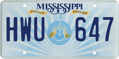 MS license plate HWU647