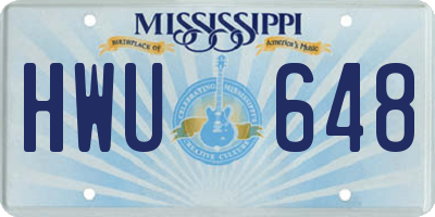 MS license plate HWU648