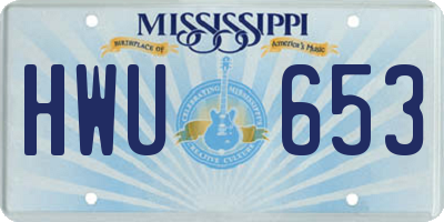 MS license plate HWU653