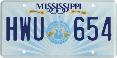 MS license plate HWU654
